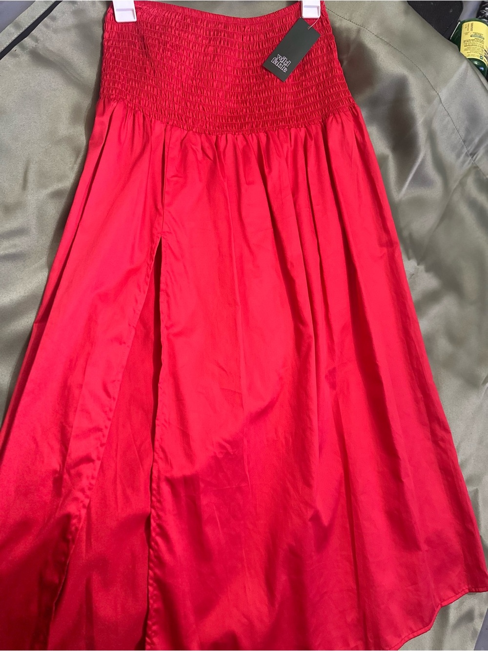wild fable Red Smocked Waist Maxi Skirt - Picture 3 of 6